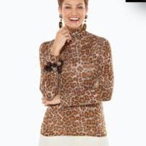 Black Label Chico's Silk & Cashmere Animal…